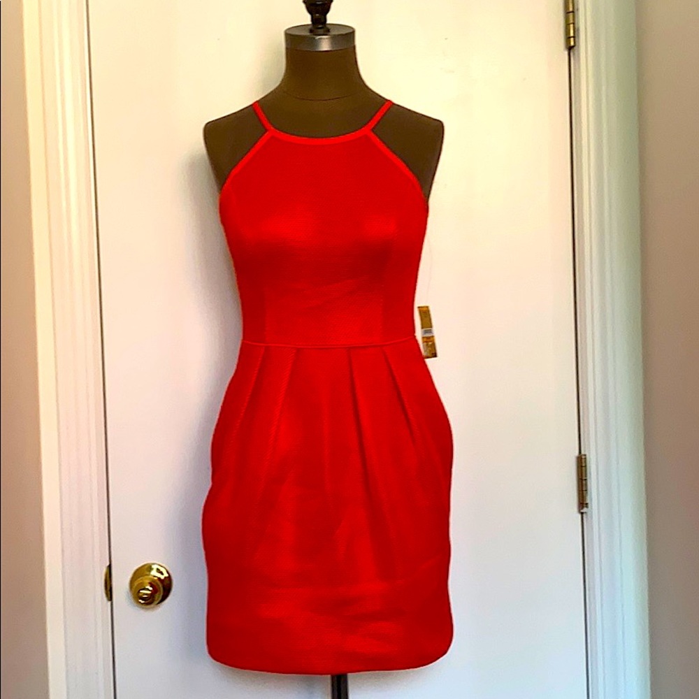 Rachel Roy Bright Mesh Neoprene Dress